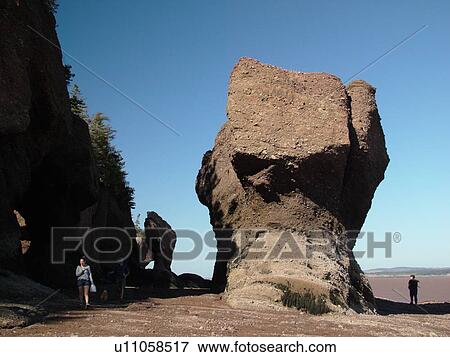 New Brunswick, Bay of Fundy, Hopewell Cape, Canada, Hopewell Rocks Ocean Tidal Exploration Site, Flower Pot Rocks View Large Photo Image Stock Photo - New Brunswick, Bay of Fundy, Hopewell Cape, Canada, Hopewell Rocks Ocean Tidal Exploration Site, Flower Pot Rocks. Fotosearch