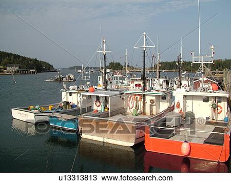 Stock Image -  New Brunswick, Canada, Passamaquoddy Bay, Deer Island, fishing boats. Fotosearch