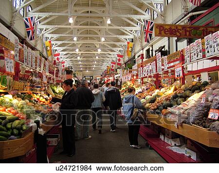 Picture -  New Brunswick, Saint John, Canada, City Market, interior. Fotosearch