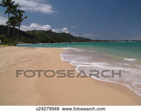 Stock Photo -  Oahu, HI, Hawaii, North Shore, Northern Coast Beach. Fotosearch