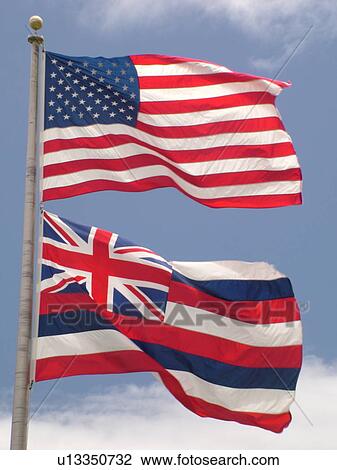Oahu, HI, Hawaii, U. S. Flag, Hawaiian State Flag View Large Photo Image Stock Image - Oahu, HI, Hawaii, U. S. Flag, Hawaiian State Flag. Fotosearch