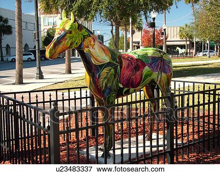 Ocala, FL, Florida, downtown, horse statue display View Large Photo Image Stock Photo - Ocala, FL, Florida, downtown, horse statue display. Fotosearch