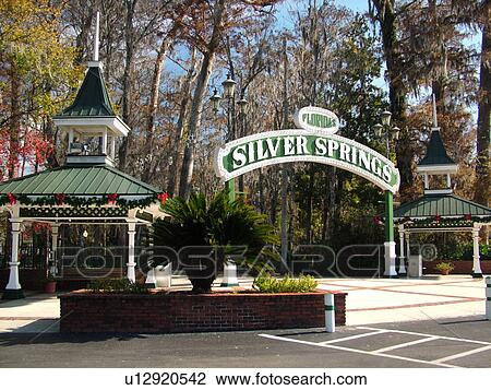 Stock Image -  Ocala, FL, Florida, Florida's Silver Springs, entrance. Fotosearch