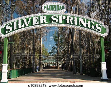Stock Photo -  Ocala, FL, Florida, Florida's Silver Springs, entrance. Fotosearch