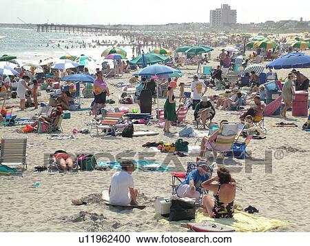 Stock Image -  Ocean City, NJ, New Jersey, Atlantic Ocean, shore, beach. Fotosearch