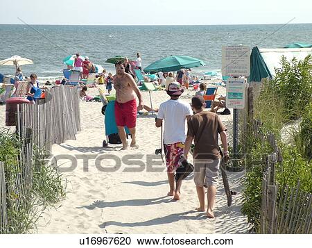 Stock Image -  Ocean City, NJ, New Jersey, Atlantic Ocean, shore, beach. Fotosearch