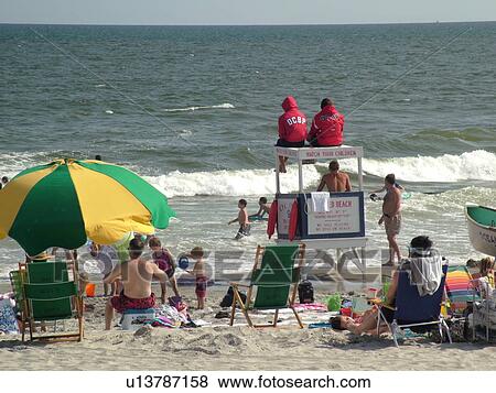 Stock Photo -  Ocean City, NJ, New Jersey, Atlantic Ocean, shore, beach. Fotosearch