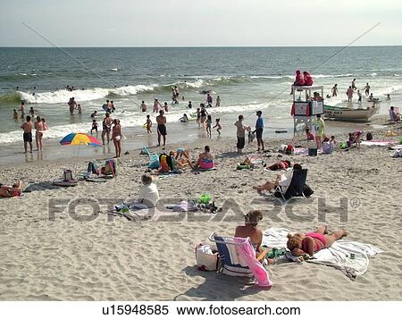 Ocean City, NJ, New Jersey, Atlantic Ocean, shore, beach View Large Photo Image Stock Photography - Ocean City, NJ, New Jersey, Atlantic Ocean, shore, beach. Fotosearch