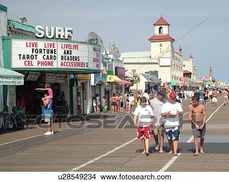 Ocean City, NJ, New Jersey, Boardwalk View Large Photo Image Picture - Ocean City, NJ, New Jersey, Boardwalk. Fotosearch