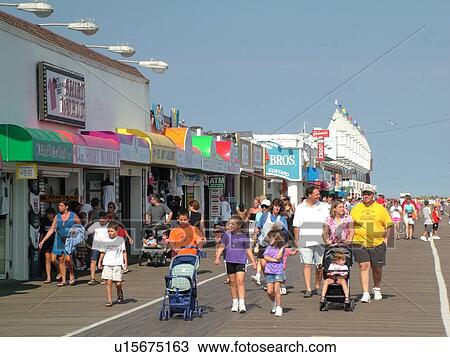 Stock Image -  Ocean City, NJ, New Jersey, Boardwalk. Fotosearch
