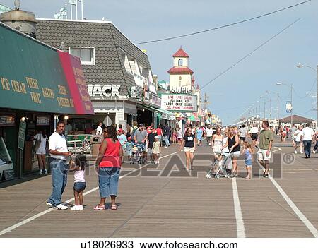 Stock Image -  Ocean City, NJ, New Jersey, Boardwalk. Fotosearch