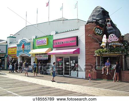 Ocean City, NJ, New Jersey, Boardwalk, Ben & Jerry's Ice Cream Stand View Large Photo Image Stock Photo - Ocean City, NJ, New Jersey, Boardwalk, Ben & Jerry's Ice Cream Stand. Fotosearch