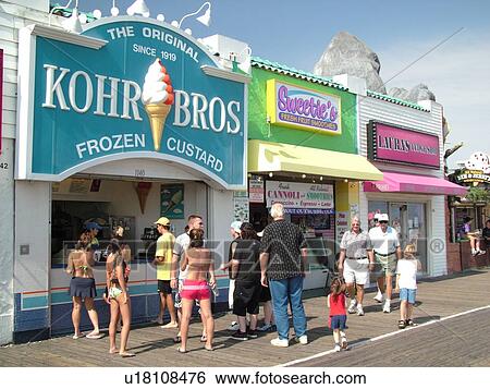 Stock Photograph -  Ocean City, NJ, New Jersey, Boardwalk. Fotosearch