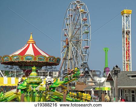 Ocean City, NJ, New Jersey, Boardwalk, amusement park View Large Photo Image Stock Photograph - Ocean City, NJ, New Jersey, Boardwalk, amusement park. Fotosearch