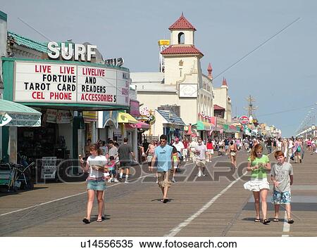 Ocean City, NJ, New Jersey, Boardwalk View Large Photo Image Stock Photography - Ocean City, NJ, New Jersey, Boardwalk. Fotosearch