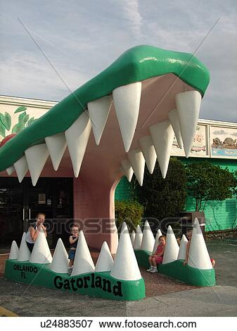 Orlando, FL, Florida, Gatorland, entrance View Large Photo Image Stock Photo - Orlando, FL, Florida, Gatorland, entrance . Fotosearch