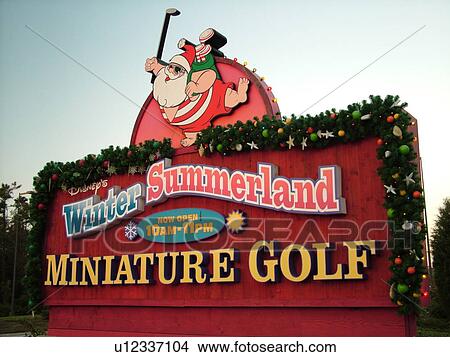 Orlando, FL, Florida, Lake Buena Vista, Disney's Winter Summerland Miniature Golf, entrance sign View Large Photo Image Picture - Orlando, FL, Florida, Lake Buena Vista, Disney's Winter Summerland Miniature Golf, entrance sign. Fotosearch