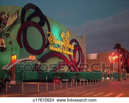 Orlando, FL, Florida, Lake Buena Vista, Walt Disney World, Downtown Disney Westside, Disney Quest, evening View Large Photo Image Picture - Orlando, FL, Florida, Lake Buena Vista, Walt Disney World, Downtown Disney Westside, Disney Quest, evening. Fotosearch