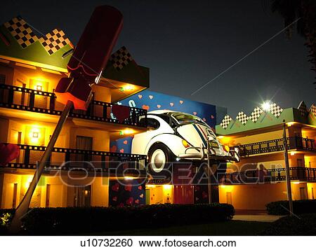 Orlando, FL, Florida, Lake Buena Vista, Disney's All-Star Movie Resort, evening, The Love Bug View Large Photo Image Stock Image -  Orlando, FL, Florida, Lake Buena Vista, Disney's All-Star Movie Resort, evening, The Love Bug. Fotosearch