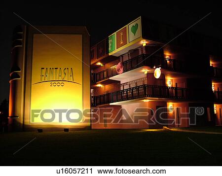 Orlando, FL, Florida, Lake Buena Vista, Disney's All-Star Movie Resort, evening, Fantasia View Large Photo Image Stock Image - Orlando, FL, Florida, Lake Buena Vista, Disney's All-Star Movie Resort, evening, Fantasia. Fotosearch