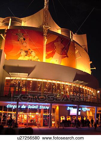 Stock Image -  Orlando, FL, Florida, Lake Buena Vista, Walt Disney World, Downtown Disney Westside, Cirque du Soleil, evening. Fotosearch