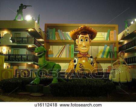 Orlando, FL, Florida, Lake Buena Vista, Disney's All-Star Movie Resort, evening, Fantasia View Large Photo Image Stock Photo - Orlando, FL, Florida, Lake Buena Vista, Disney's All-Star Movie Resort, evening, Fantasia. Fotosearch