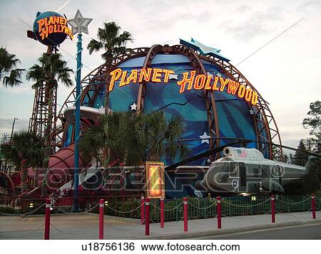 Stock Photograph -  Orlando, FL, Florida, Lake Buena Vista, Walt Disney World, Downtown Disney Westside, Planet Hollywood. Fotosearch