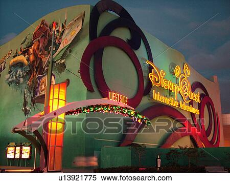 Orlando, FL, Florida, Lake Buena Vista, Walt Disney World, Downtown Disney Westside, Disney Quest, evening View Large Photo Image Stock Photography - Orlando, FL, Florida, Lake Buena Vista, Walt Disney World, Downtown Disney Westside, Disney Quest, evening. Fotosearch