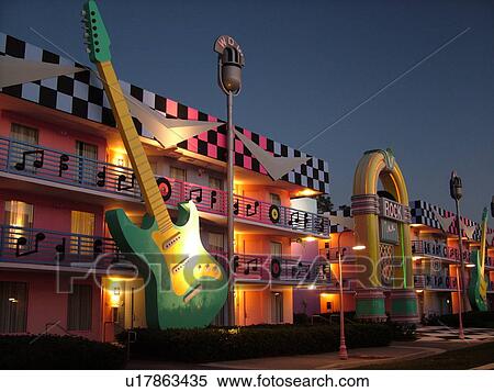 Stock Photography -  Orlando, FL, Florida, Lake Buena Vista, Disney's All-Star Movie Resort, evening, Toy Story. Fotosearch