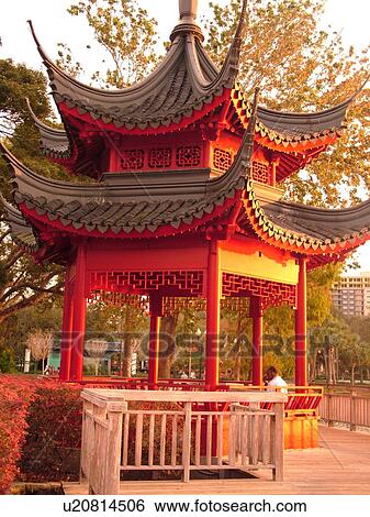Orlando, FL, Florida, Lake Eola Park, Chinese Ting Gazebo Pagoda View Large Photo Image Stock Photograph - Orlando, FL, Florida, Lake Eola Park, Chinese Ting Gazebo Pagoda. Fotosearch