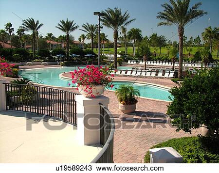 Stock Image -  Orlando, FL, Florida, Orange Lake Country Club and Resort, swimming pool. Fotosearch