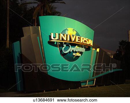 Orlando, FL, Florida, Universal Orlando Resort, sign, evening View Large Photo Image Stock Image - Orlando, FL, Florida, Universal Orlando Resort, sign, evening. Fotosearch