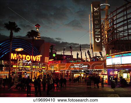 Orlando, FL, Florida, Universal Orlando Resort, Universal City Walk, evening View Large Photo Image Stock Image - Orlando, FL, Florida, Universal Orlando Resort, Universal City Walk, evening. Fotosearch