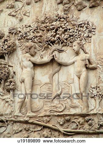 Orvieto, Italy, Umbria, Europe, 14th-century bas-relief carvings of scriptural scenes on the fatade of The Cathedral in the medieval town of Orvieto. View Large Photo Image Stock Photo - Orvieto, Italy, Umbria, Europe, 14th-century bas-relief carvings of scriptural scenes on the fatade of The Cathedral in the medieval town of Orvieto.. Fotosearch