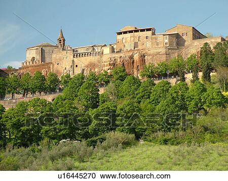 Stock Image -  Orvieto, Umbria, Italy, Europe, Medieval walled hill town of Orvieto.. Fotosearch