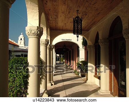 Stock Image -  Palm Beach, FL, Florida, downtown, Worth Avenue, shopping district, exclusive shops, arcade. Fotosearch