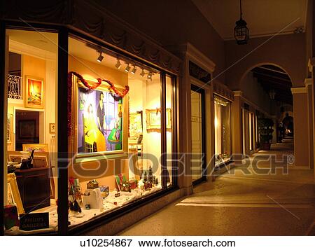 Palm Beach, FL, Florida, downtown, Worth Avenue, shopping district, exclusive shops, evening View Large Photo Image Stock Photo - Palm Beach, FL, Florida, downtown, Worth Avenue, shopping district, exclusive shops, evening. Fotosearch