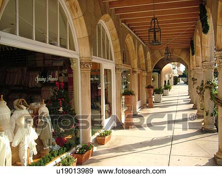 Palm Beach, FL, Florida, downtown, Worth Avenue, shopping district, exclusive shops, arcade View Large Photo Image Stock Photo - Palm Beach, FL, Florida, downtown, Worth Avenue, shopping district, exclusive shops, arcade. Fotosearch