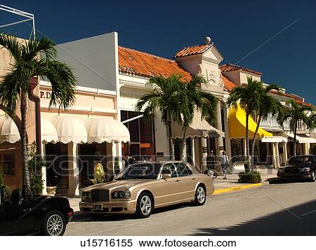 Stock Photography -  Palm Beach, FL, Florida, downtown, Worth Avenue, shopping district, exclusive shops. Fotosearch