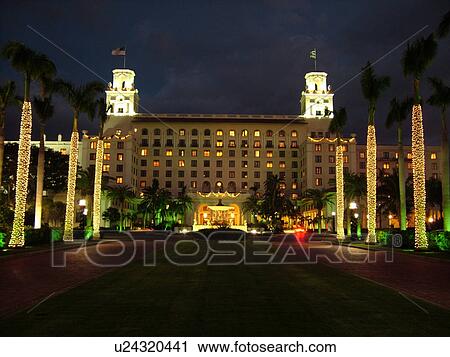 Stock Image -  Palm Beach, FL, Florida, The Breakers, Resort Hotel, evening. Fotosearch