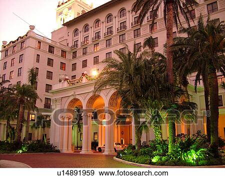 Palm Beach, FL, Florida, The Breakers, Resort Hotel, evening View Large Photo Image Stock Photo - Palm Beach, FL, Florida, The Breakers, Resort Hotel, evening. Fotosearch