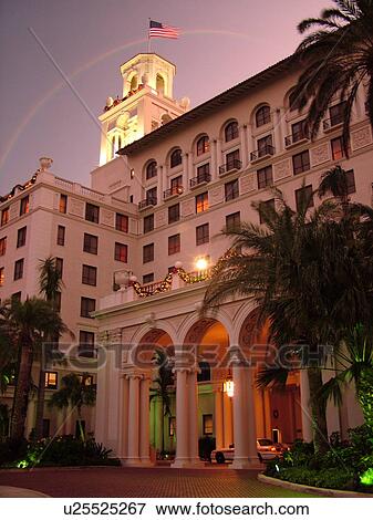 Palm Beach, FL, Florida, The Breakers, Resort Hotel, evening View Large Photo Image Stock Photo - Palm Beach, FL, Florida, The Breakers, Resort Hotel, evening. Fotosearch