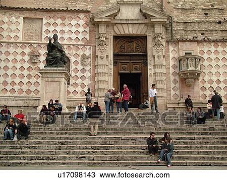 Perugia, Italy, Umbria, Europe, The steps of Cathedral of San Lorenzo in the medieval town of Perugia. View Large Photo Image Stock Image - Perugia, Italy, Umbria, Europe, The steps of Cathedral of San Lorenzo in the medieval town of Perugia.. Fotosearch