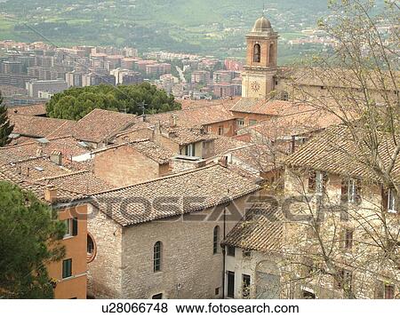 Perugia, Italy, Umbria, Europe, The medieval town of Perugia. View Large Photo Image Stock Photo - Perugia, Italy, Umbria, Europe, The medieval town of Perugia.. Fotosearch