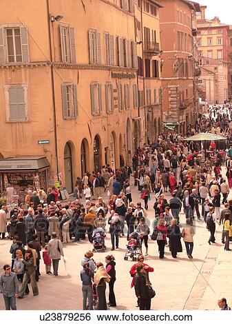 Perugia, Umbria, Italy, Europe, Corso Vannucci Street in the medieval town of Perugia. View Large Photo Image Stock Photograph - Perugia, Umbria, Italy, Europe, Corso Vannucci Street in the medieval town of Perugia.. Fotosearch
