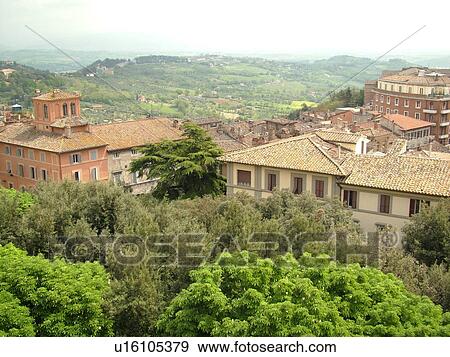 Perugia, Umbria, Italy, Europe, Scenic view of the countryside of Umbria from the medieval town of Perugia. View Large Photo Image Stock Photo - Perugia, Umbria, Italy, Europe, Scenic view of the countryside of Umbria from the medieval town of Perugia.. Fotosearch