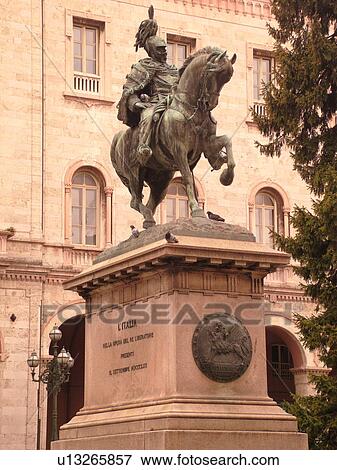 Perugia, Umbria, Italy, Europe, Equestrian statue in the Piazza Italia in the medieval town of Perugia. View Large Photo Image Stock Photo - Perugia, Umbria, Italy, Europe, Equestrian statue in the Piazza Italia in the medieval town of Perugia.. Fotosearch