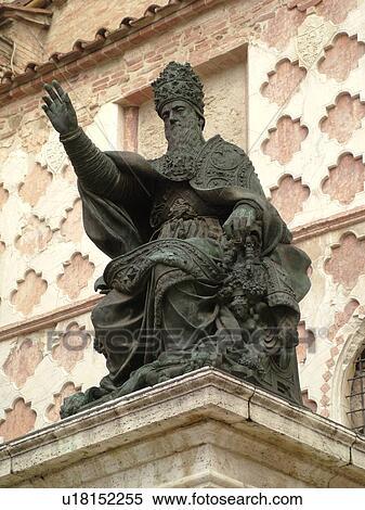 Perugia, Umbria, Italy, Europe, Religious statue outside the Cathedral of San Lorenzo in the medieval town of Perugia. View Large Photo Image Stock Photography - Perugia, Umbria, Italy, Europe, Religious statue outside the Cathedral of San Lorenzo in the medieval town of Perugia.. Fotosearch