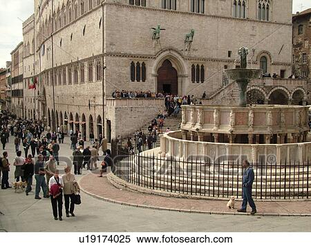 Perugia, Umbria, Italy, Europe, Fontana Maggiore and Cathedral of San Lorenzo in the medieval town of Perugia. View Large Photo Image Stock Photography - Perugia, Umbria, Italy, Europe, Fontana Maggiore and Cathedral of San Lorenzo in the medieval town of Perugia.. Fotosearch