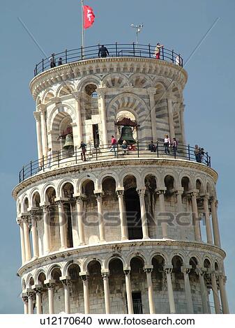 Stock Image -  Pisa, Tuscany, Italy, Toscana, Europe, The Leaning Tower of Pisa (Torre Pendente) in Campo dei Miracoli (Field of Miracles) in the city of Pisa.. Fotosearch